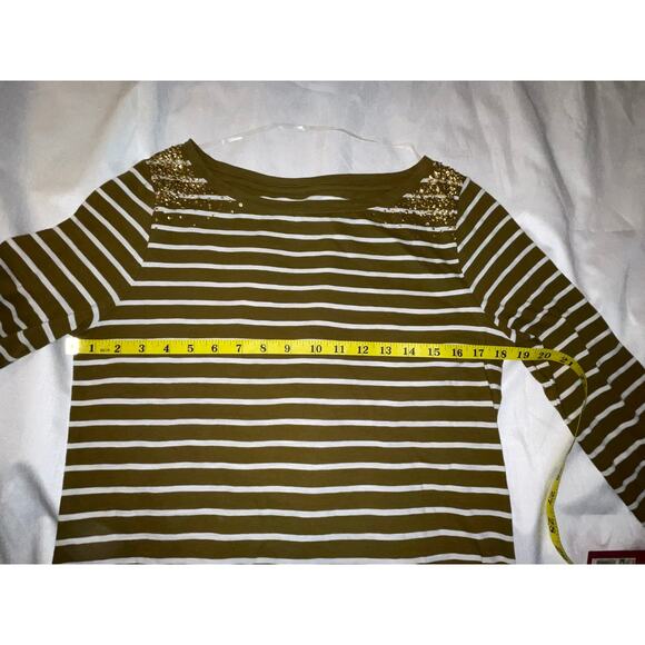 Merona‎ NWT Striped Top w/ Sequin Shoulders - Size M - Picture 7 of 9